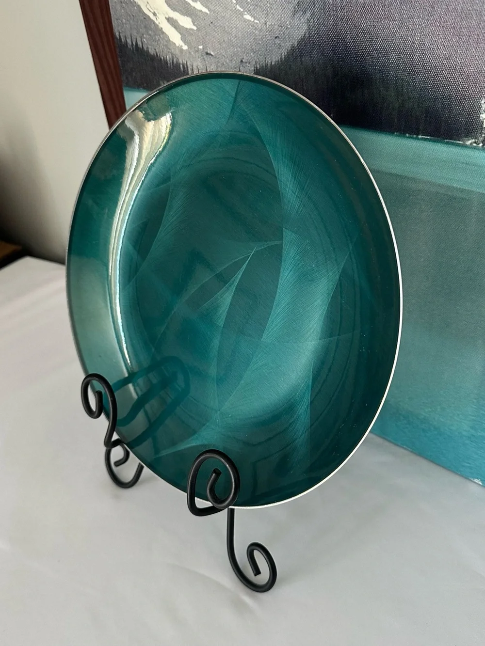 Vintage Cathrineholm Enamelware Plate Platter Dish for Knutsen Line Norway